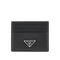PRADA Grained leather cardholder with logo