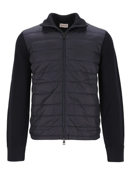 Moncler Quilted Jacket With Zip - Blue