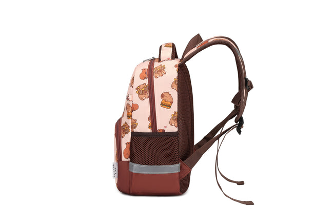 Raindew Kids Capybara Toddler School Backpack  Comfortable sponge handle, Double YKK zipper,  Side pockets, Water-Repellent Fabric