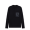 Blue Wool Sweater With Re-Nylon Pocket