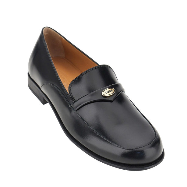 TODS Leather loafers with logo medal
