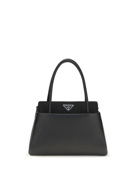 Prada Top Handle Bag with triangle logo - Black
