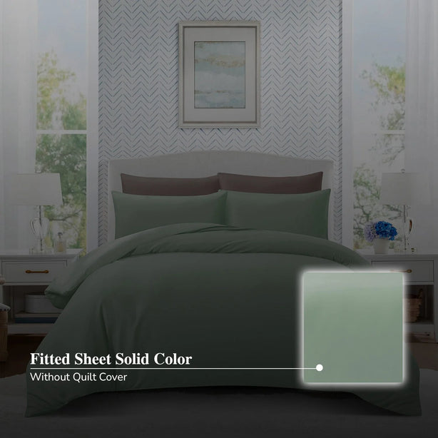 Hillcrest ComfyLux Solid 988TC | Fitted Sheet Set I No Quilt Cover - 6 Colour