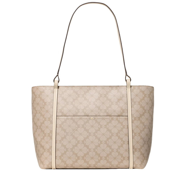 Kate Spade Marlowe Spade Flower Coated Canvas Tote Bag - Dark Beige Moon Dust KP265