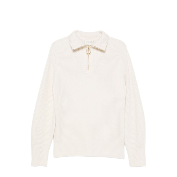 Wool Cashmere Ribbed Knit Sweater
