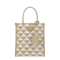Straw and Leather Tote - Cameo Beige