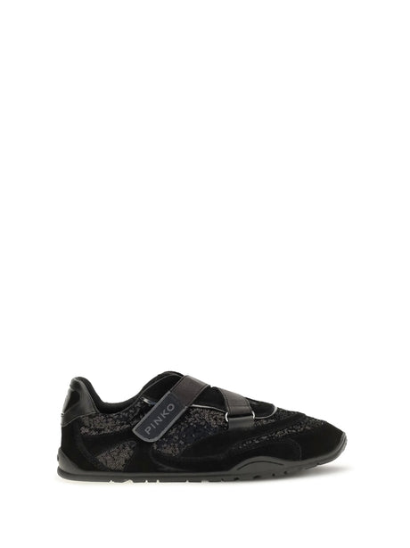 Pinko Yulia suede Sneakers with sequins - Black