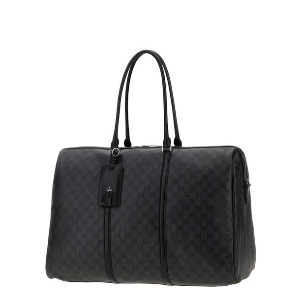 Essence Classic Large Coated Canvas Duffle Bag - Black