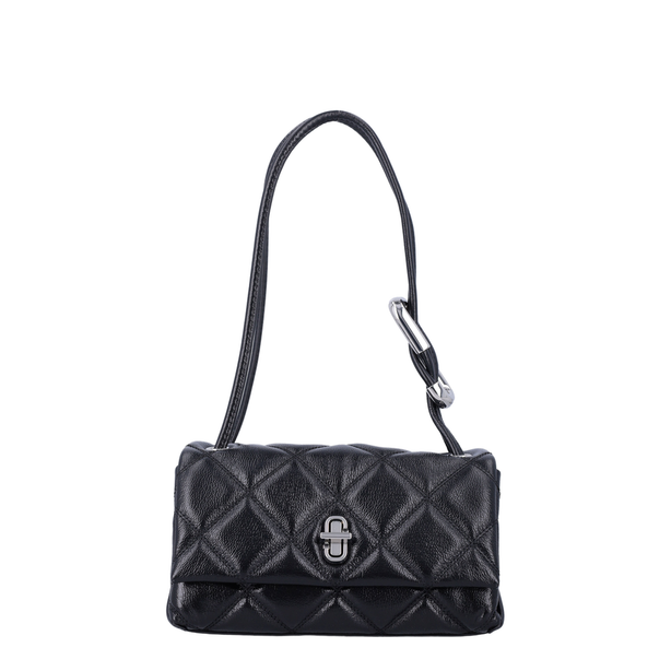 Quilted Mini Calf Leather Shoulder Bag - Black