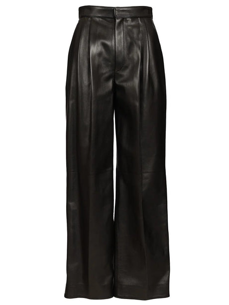 Bottega Veneta Shiny Leather Pants - Black