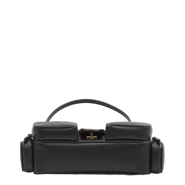 GG Marmont Small Calfskin Shoulder Bag - Black
