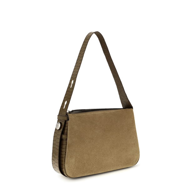 Romy Medium Leather & Suede Shoulder Bag - Tiramisu