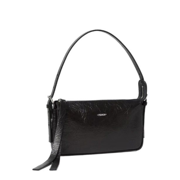 Small Calfskin Shoulder Bag - Black