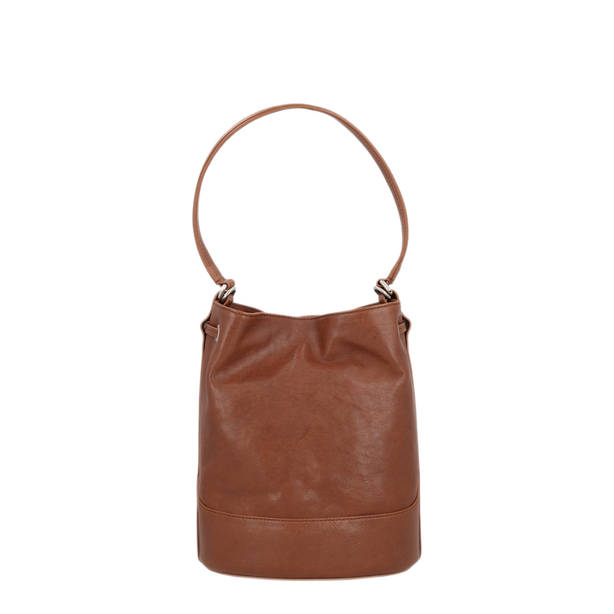 Mondà Small Smooth Leather Bucket Bag - Brown Sandalo