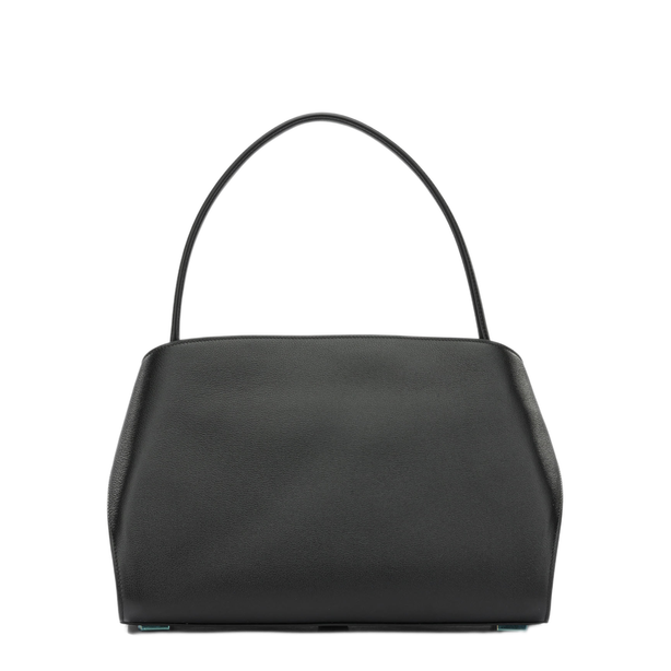 Hug Soft Medium Calfskin Shoulder Bag - Nero/Borgogna