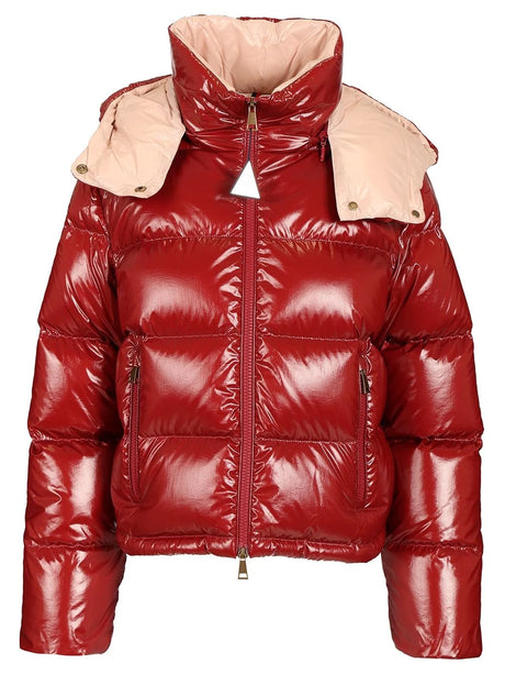 Moncler Niveole Short Nylon Down Jacket - Red