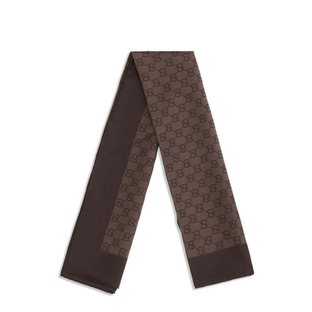Gg Silk Twill Jacquard Scarf