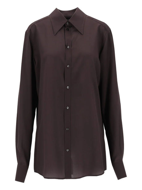 Dolce & Gabbana Silk CrêPe De Chine Shirt - Brown