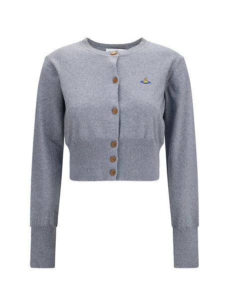 Vivienne Westwood Bea crop Cardigan - Dark Grey Melange