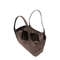 Suede Leather Top Handle Bag - Brown