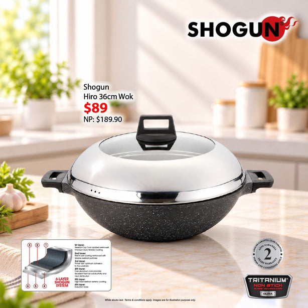 Shogun Hiro 36cm Wok with Lid