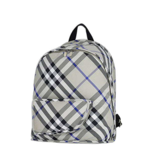 Shield Check Pattern Nylon Backpack - Khaki