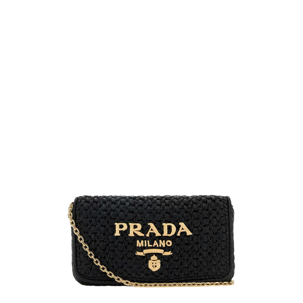 Raffia-Effect Yarn Tote - Black