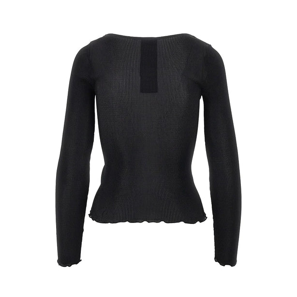 SAINT LAURENT Silk top with Cassandre detail
