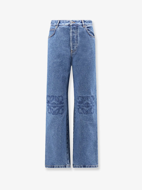 Loewe Anagram Baggy Jeans with embroidery on the front - Jeans Blue