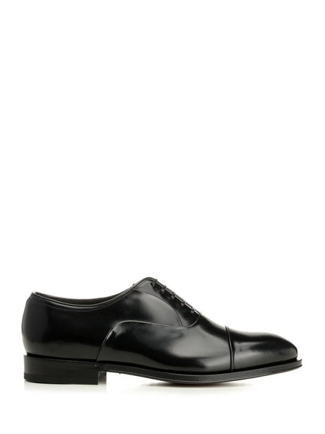 Ferragamo Oxford With Toe Cap - Black