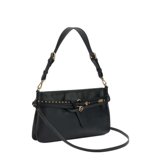 Belt Bag Classic Calfskin Shoulder Bag - Nero/Antique Gold