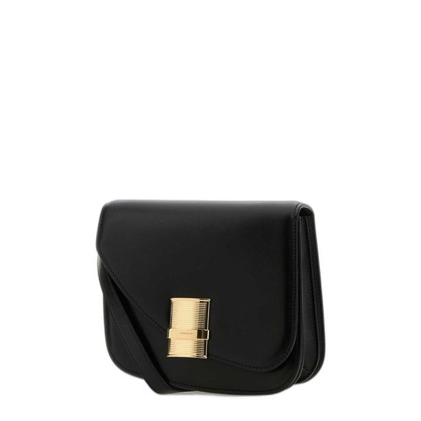 Oyster Leather Crossbody - Black