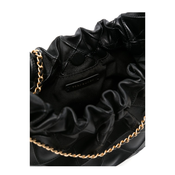 Fleming Mini Leather Hobo Bag - Black
