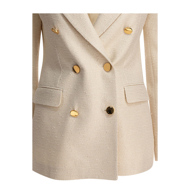 Double Breasted Wool Boucle Blazer