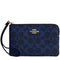 Coach Corner Zip Wristlet In Signature Canvas - Navy CEY93