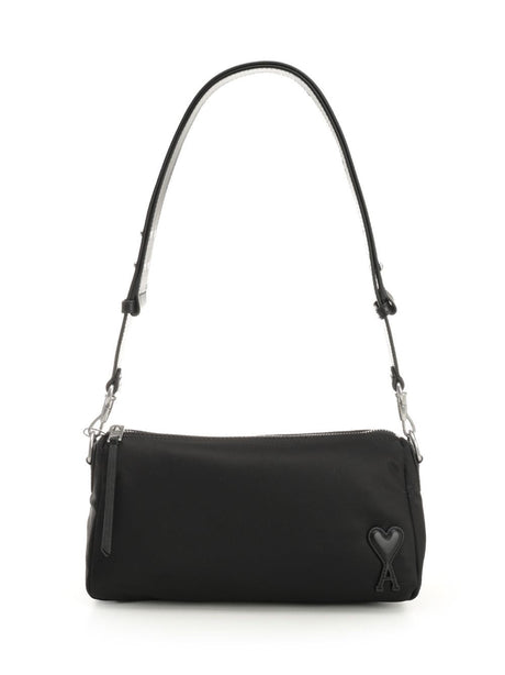 Ami Marcel Bag In Padded Nylon Canvas - Black