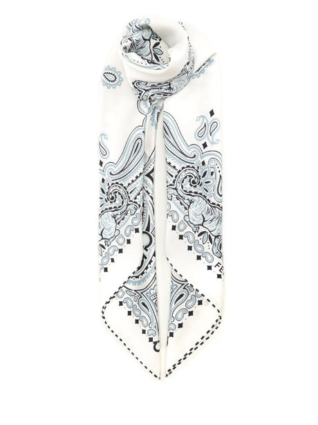 Ferragamo Arabesque Print Scarf - Sky Blue