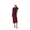 Stretch Cady Ankle-Length Dress In Cinnabar Red
