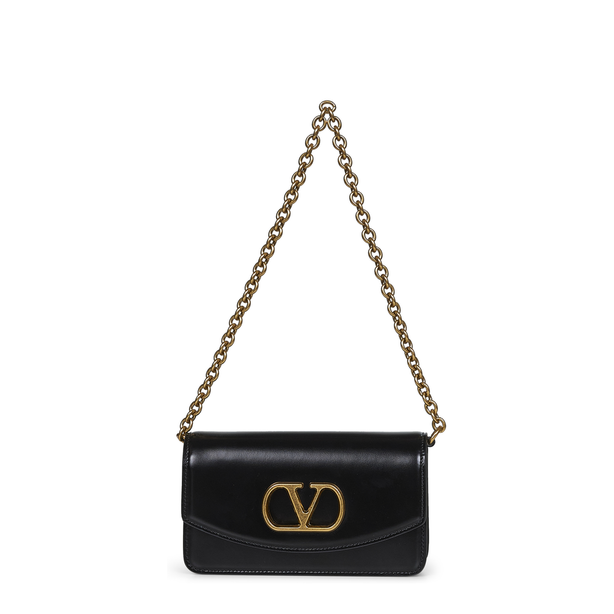 VLogo Signature Mini Calfskin Crossbody - Black