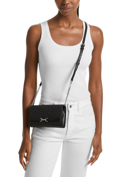 Michael Kors Carson Large Signature Logo Convertible Crossbody Bag - Black