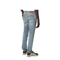 Mx1 Distressed Flannel-Patched Jeans In Medium Indigo