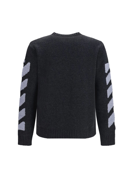Off-White Diag Fuzzy crewneck Sweater - Anthracite