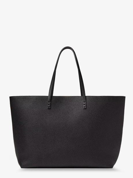 Fendi Medium Leather Roll Shopping Bag - Neromoro