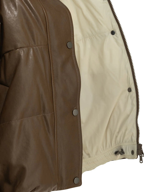 Brunello Cucinelli Padded Shearling Jacket - Brown