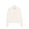 Ecru High Neck Front Zip Sweater