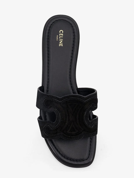 Celine Marina suede sandals with Triomphe logo - Black