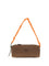Miu Miu Embroidered logo Shoulder Bag - Cacao+Arancio