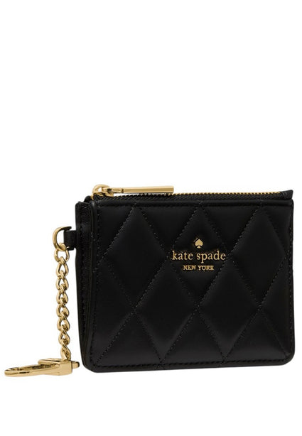 Kate Spade Quilted Key Ring Card Holder - Black