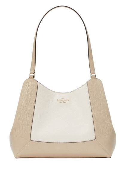 Kate Spade Lena Colorblock Large Triple Compartment Shoulder Bag - Sand