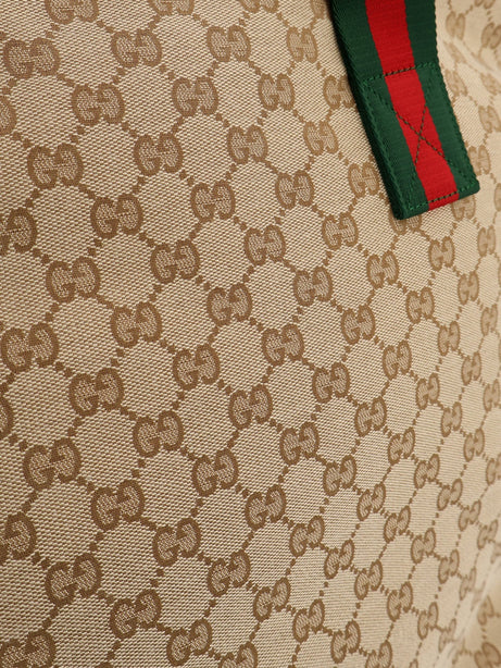 Gucci GG fabric shopping bag with Nastro Web handle detail - Vintsanddkbrovrv